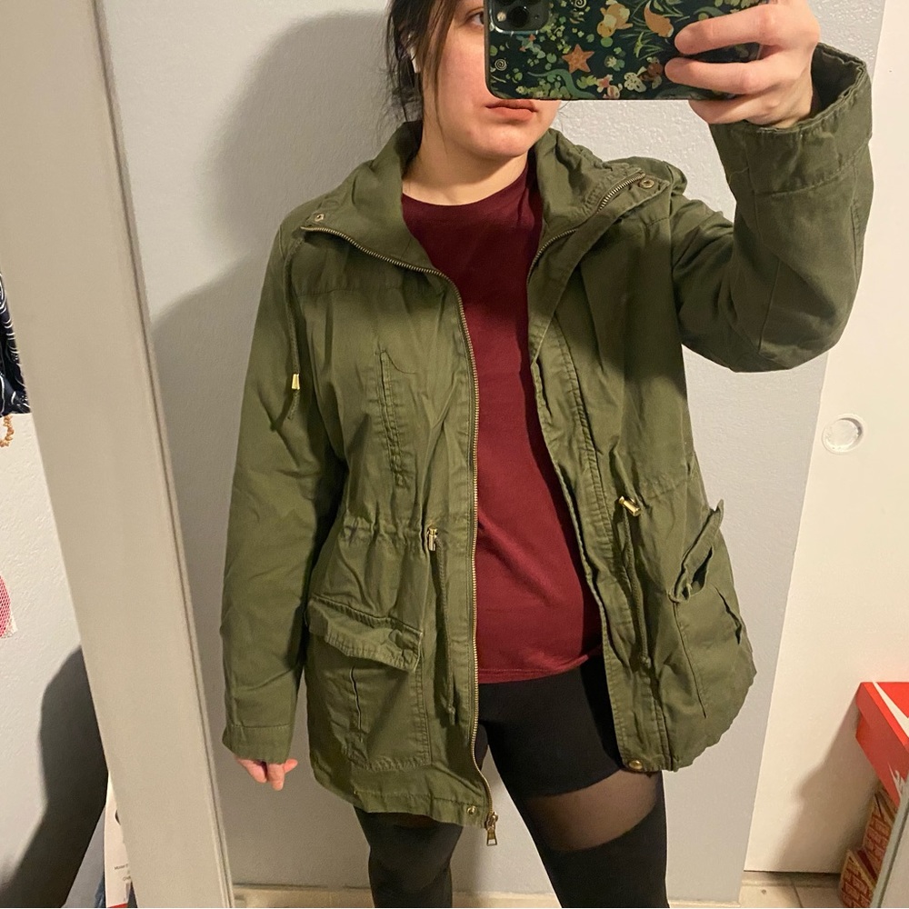 Bella Donna Olive Green Utility Jacket